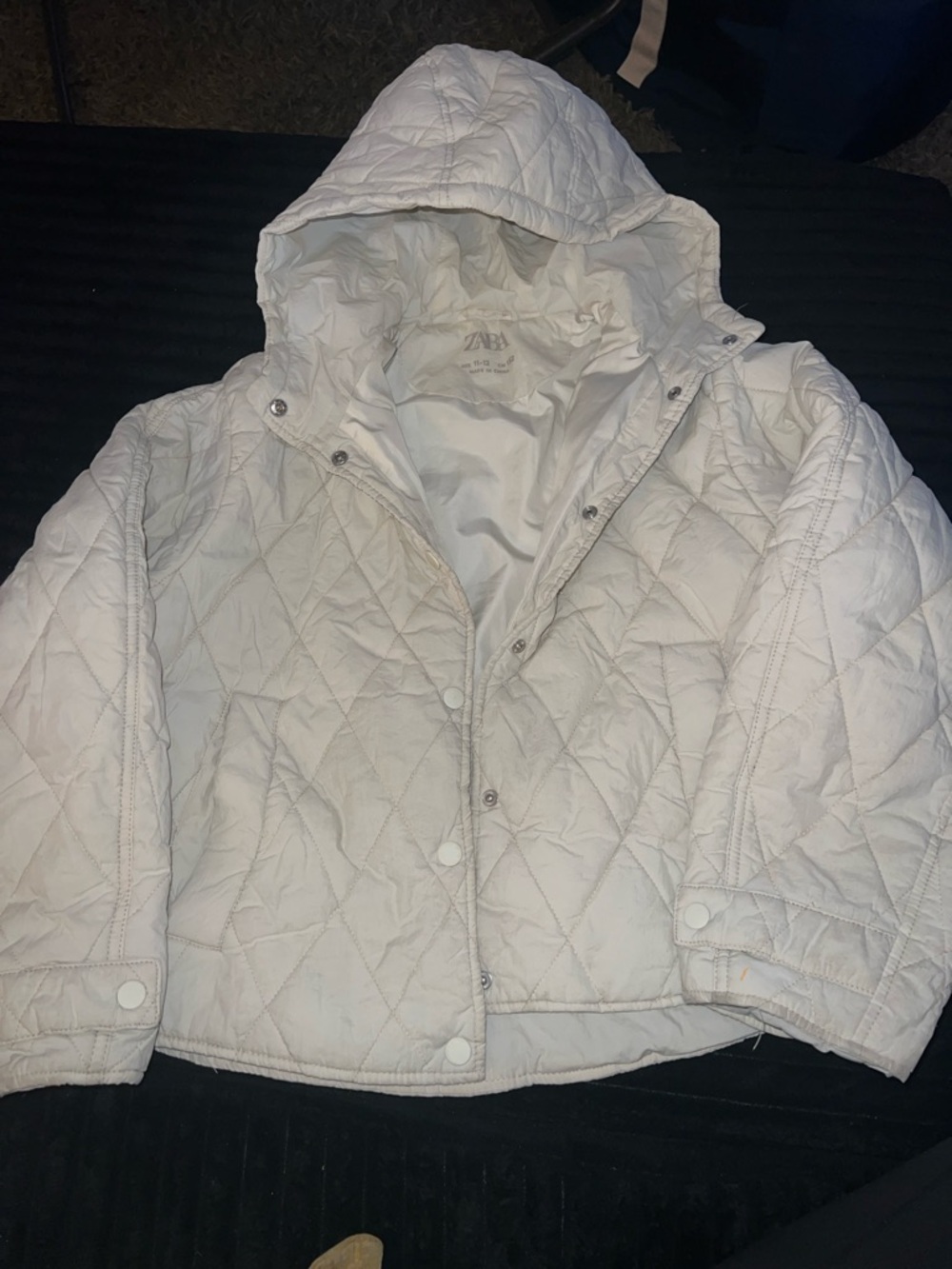 White Quilted Hooded Puffer Jacket